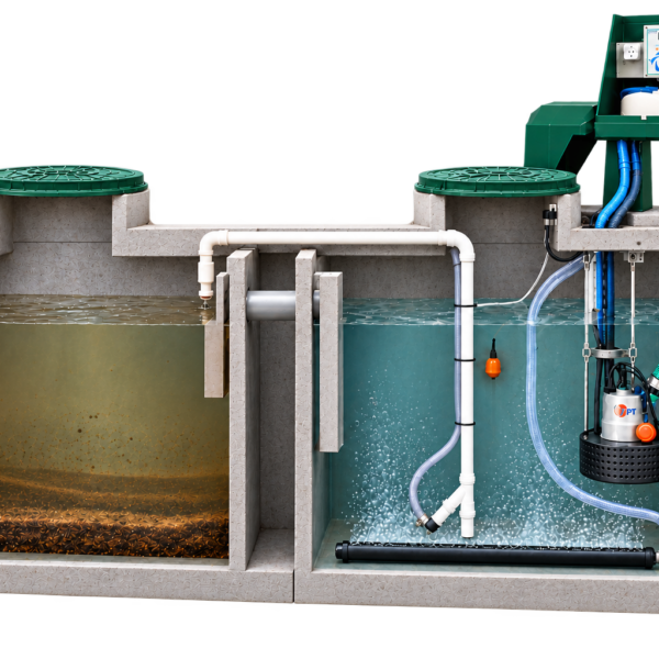 EcoFit+R 5–10 m³ – zestaw do modernizacji szamba na oczyszczalnię biologiczną z recyrkulacją